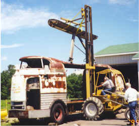 Fork Lift Removes the Light Bar